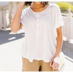 NEW COZY CASUAL ruffled sleeve button down shirt in white